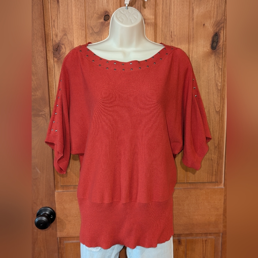 United States Sweaters Red‎ Boat Neck Sweater